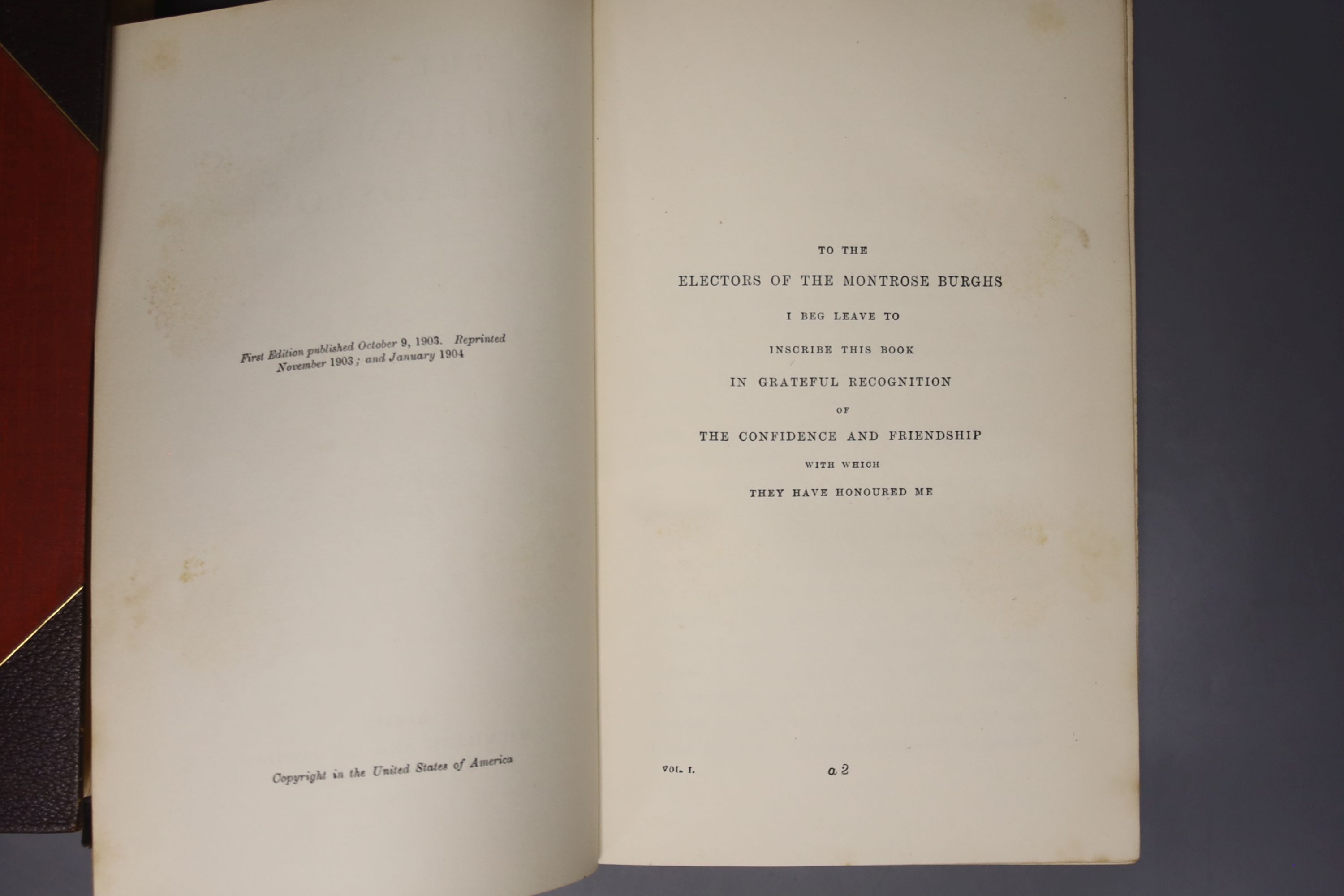 Morley, John - The Life of William Ewart Gladstone, 3 vols, 8vo, half calf, MacMillan, 1904